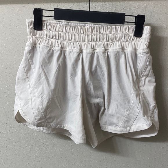 lululemon athletica Pants - White Lululemon size 6 Track That Mid-rise lined short 5”